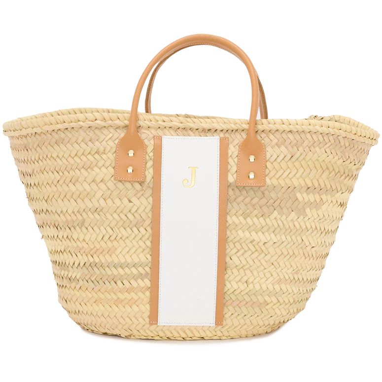 Lily & Bean Alexa Straw Basket with Initials | Lily and Bean