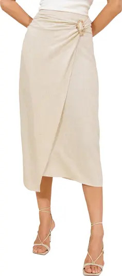 Lipsy Stone Faux Wrap Midi Skirt | Nordstrom | Nordstrom