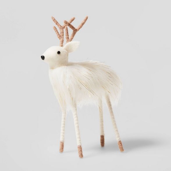 Fur Deer Decorative Figurine White - Wondershop™ | Target