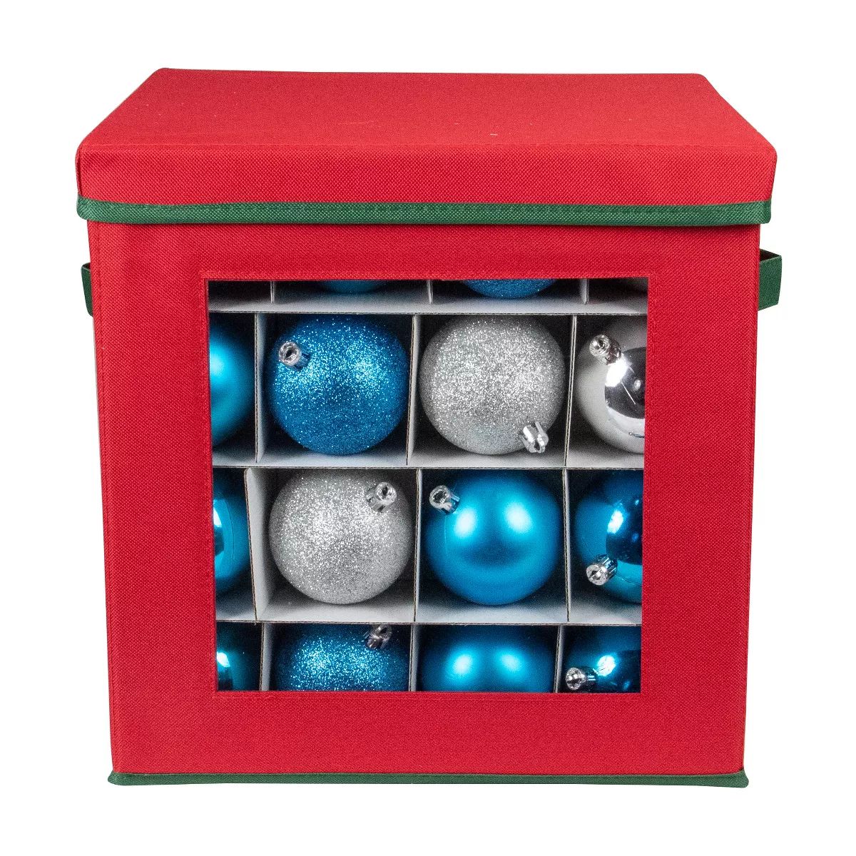 Northlight 12" Red Christmas Ornament Storage Bag with Removable Dividers | Target