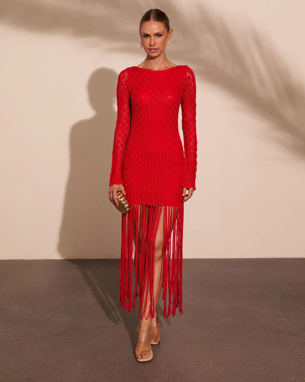 Secret Terrace Fringe Crochet Maxi Dress | VICI