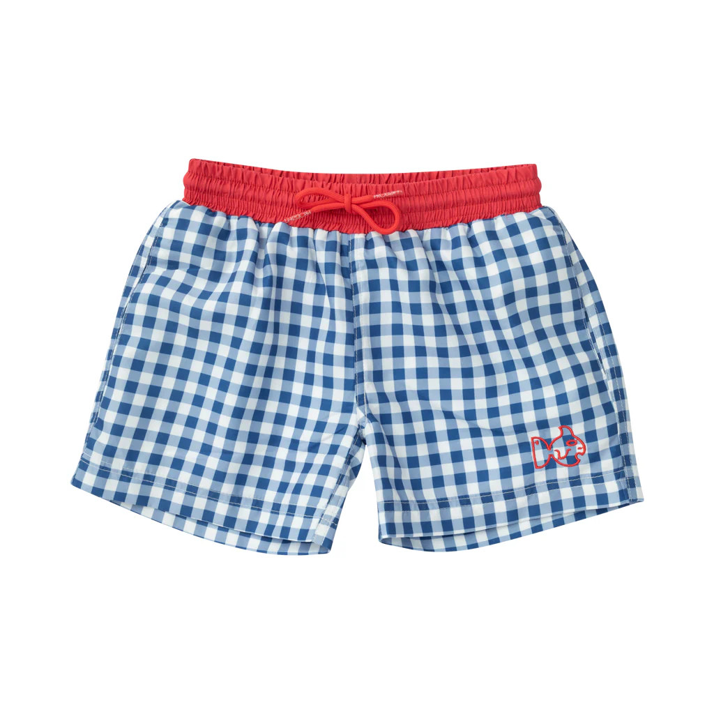 Boogie Board Swim Trunk in Set Sail Navy Gingham | PRODOH