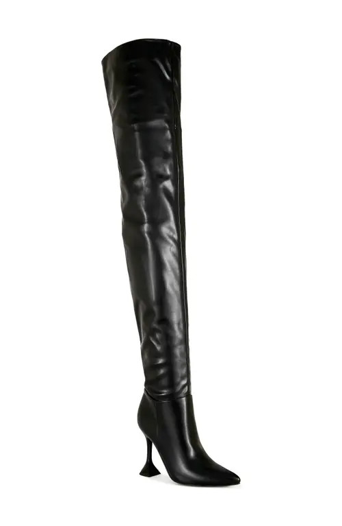 AZALEA WANG Stephan Thigh High Boot in Black at Nordstrom, Size 7.5 | Nordstrom