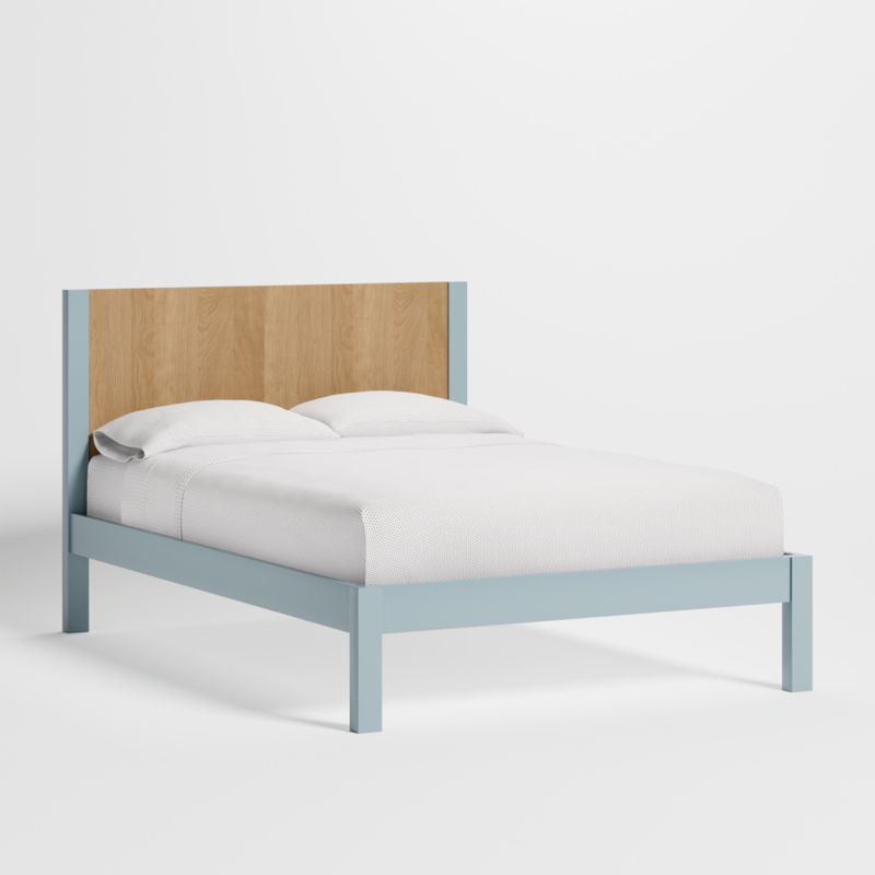 Opie Kids Two-Tone Wood and Blue Cloud Bed | Crate & Kids | Crate & Barrel