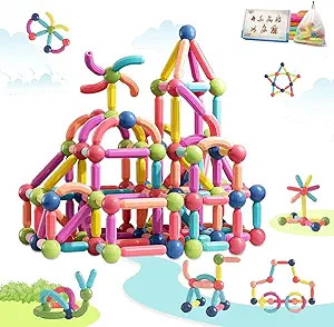Boys Girls Toys Age 4-5,Little Boy Girl Toys Magnetic Blocks Sticks Tiles Construction Building, ... | Amazon (US)