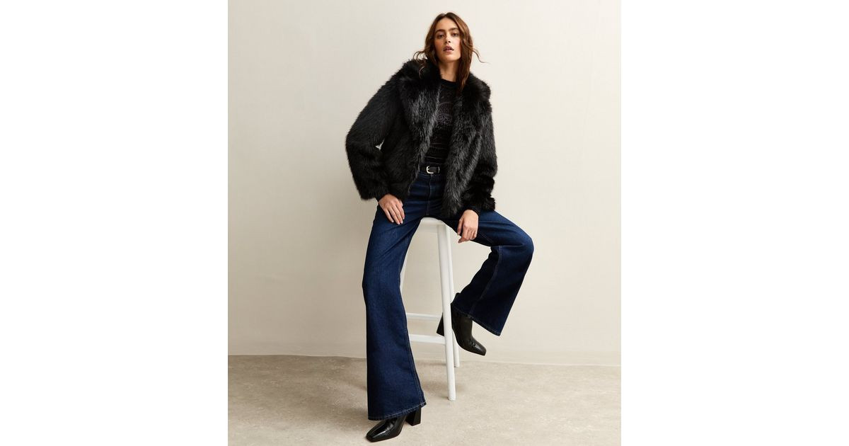 Black Faux Fur Coat | New Look | New Look (UK)