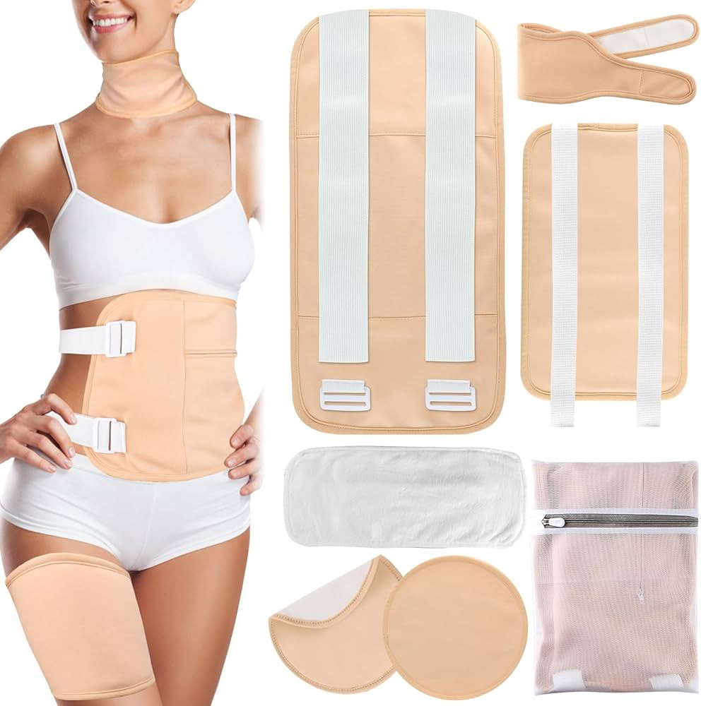 7 Pcs Castor Oil Pack Wrap with Flannel Cloth, Organic Cotton Castor Oil Pack Kit for Knee Wasit ... | Amazon (US)