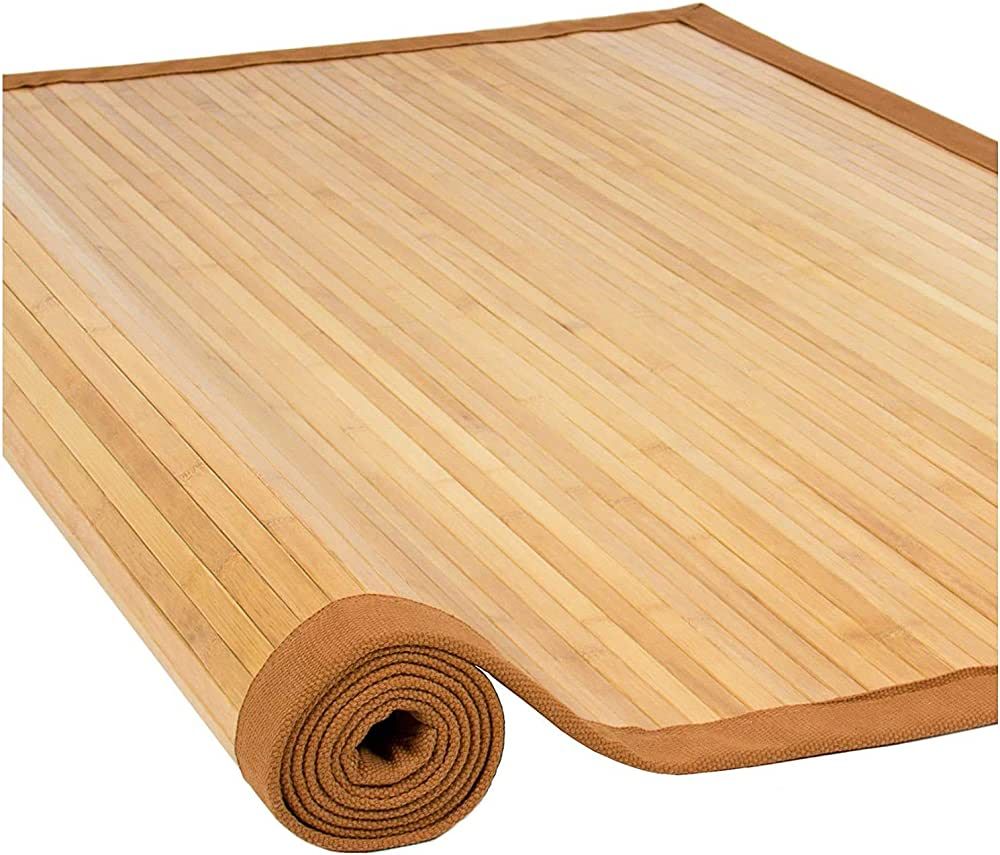 5' X 8' Bamboo Floor Mat Area Rug, Large Bamboo Floor Runner Indoor Outdoor Rug with Non Skid Bac... | Amazon (US)