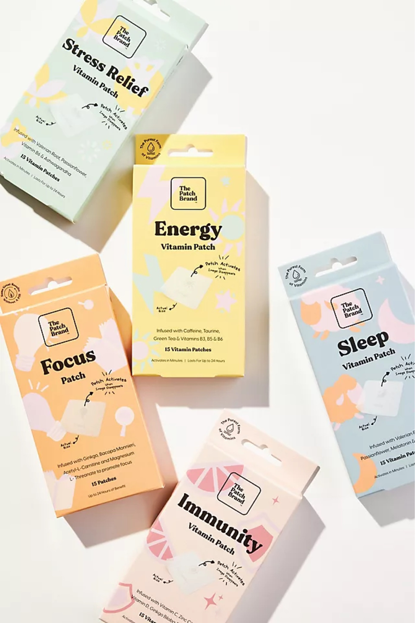 𝐓𝐇𝐄 𝐏𝐀𝐓𝐂𝐇 𝐁𝐑𝐀𝐍𝐃 

𝑻𝒉𝒆𝒔𝒆 𝒂𝒓𝒆 𝒎𝒚 𝒑𝒆𝒓𝒔𝒐𝒏𝒂𝒍 𝒇𝒂𝒗𝒐𝒖𝒓𝒊𝒕𝒆 𝒘𝒆𝒍𝒍𝒏𝒆𝒔𝒔 𝒑𝒂𝒕𝒄𝒉𝒆𝒔 𝒕𝒉𝒂𝒕 𝒑𝒓𝒐𝒎𝒐𝒕𝒆 𝒂 𝒎𝒚𝒓𝒊𝒂𝒅 𝒐𝒇 𝒃𝒆𝒏𝒆𝒇𝒊𝒕𝒔 𝒕𝒉𝒓𝒐𝒖𝒈𝒉 𝒕𝒉𝒆 𝒖𝒔𝒆 𝒐𝒇 𝒄𝒂𝒓𝒆𝒇𝒖𝒍𝒍𝒚 𝒔𝒆𝒍𝒆𝒄𝒕𝒆𝒅 𝒗𝒊𝒕𝒂𝒎𝒊𝒏𝒔, 𝒃𝒐𝒕𝒂𝒏𝒊𝒄𝒂𝒍𝒔, 𝒂𝒏𝒅 𝒎𝒊𝒏𝒆𝒓𝒂𝒍𝒔… 𝒂𝒏𝒅 𝒕𝒓𝒖𝒔𝒕 𝒎𝒆 𝒘𝒉𝒆𝒏 𝑰 𝒔𝒂𝒚, 𝑰’𝒗𝒆 𝒃𝒆𝒆𝒏 𝒖𝒔𝒊𝒏𝒈 𝒕𝒉𝒆𝒎 𝒔𝒊𝒏𝒄𝒆 𝒕𝒉𝒆𝒚 𝒄𝒂𝒎𝒆 𝒐𝒖𝒕 𝒂𝒏𝒅 𝑰 𝒉𝒂𝒗𝒆 𝒏𝒐𝒕𝒉𝒊𝒏𝒈 𝒃𝒖𝒕 𝒂𝒎𝒂𝒛𝒊𝒏𝒈 𝒕𝒉𝒊𝒏𝒈𝒔 𝒕𝒐 𝒔𝒂𝒚 𝒂𝒃𝒐𝒖𝒕 𝒕𝒉𝒆𝒎 𝒂𝒍𝒍!  

📍 𝐇𝐨𝐰 𝐓𝐨 𝐔𝐬𝐞:
 𝑷𝒍𝒂𝒄𝒆 𝒐𝒏𝒆 𝒑𝒂𝒕𝒄𝒉 𝒐𝒏 𝒂 𝒓𝒆𝒍𝒂𝒕𝒊𝒗𝒆𝒍𝒚 𝒉𝒂𝒊𝒓-𝒇𝒓𝒆𝒆 𝒑𝒂𝒓𝒕 𝒐𝒇 𝒕𝒉𝒆 𝒃𝒐𝒅𝒚, 𝒔𝒖𝒄𝒉 𝒂𝒔 𝒕𝒉𝒆 𝒊𝒏𝒏𝒆𝒓 𝒘𝒓𝒊𝒔𝒕. 𝑾𝒆𝒂𝒓 𝒇𝒐𝒓 𝒖𝒑 𝒕𝒐 24 𝒉𝒐𝒖𝒓𝒔, 𝒕𝒉𝒆𝒏 𝒓𝒆𝒑𝒍𝒂𝒄𝒆 𝒘𝒊𝒕𝒉 𝒂 𝒏𝒆𝒘 𝒑𝒂𝒕𝒄𝒉 𝒊𝒏 𝒂 𝒅𝒊𝒇𝒇𝒆𝒓𝒆𝒏𝒕 𝒑𝒍𝒂𝒄𝒆. 𝑰 𝒂𝒃𝒔𝒐𝒍𝒖𝒕𝒆𝒍𝒚 𝒍𝒐𝒗𝒆 𝒕𝒉𝒊𝒔 𝒑𝒂𝒄𝒌 𝒂𝒔 𝒚𝒐𝒖 𝒄𝒂𝒏 𝒎𝒊𝒙 𝒂𝒏𝒅 𝒎𝒂𝒕𝒄𝒉 𝒘𝒊𝒕𝒉 𝒐𝒕𝒉𝒆𝒓 𝒑𝒂𝒕𝒄𝒉𝒆𝒔 𝒇𝒐𝒓 𝒂𝒅𝒅𝒊𝒕𝒊𝒐𝒏𝒂𝒍 𝒃𝒆𝒏𝒆𝒇𝒊𝒕𝒔 𝒃𝒖𝒕 𝑰’𝒗𝒆 𝒂𝒍𝒔𝒐 𝒊𝒏𝒄𝒍𝒖𝒅𝒆𝒅 ‘𝑰𝒎𝒎𝒖𝒏𝒊𝒕𝒚’ 𝒐𝒏 𝒊𝒕𝒔 𝒐𝒘𝒏 𝒇𝒐𝒓 𝒐𝒃𝒗𝒊𝒐𝒖𝒔 𝒓𝒆𝒂𝒔𝒐𝒏𝒔! 💫

𝐀𝐋𝐋 𝐍𝐀𝐓𝐔𝐑𝐀𝐋 𝐈𝐍𝐆𝐑𝐄𝐃𝐈𝐄𝐍𝐓𝐒 ⤵️
Includes Energy, Stress Relief, Focus, Immunity, and Sleep patch sets
Key Ingredients:
Energy: Caffeine, Taurine, Glucuronolactone, Green Tea, Vitamin B3, Vitamin B5, Vitamin B6
Stress Relief: Valerian Root, Passionflower, Golden Root, Vitamin B6, Ashwagandha
Focus: Ginkgo Biloba, Brahmi, Vitamin B3, Acetyl-L-Carnitine, 5HTP, Magnesium L-Threonate, Tea, Vitamin B9, Vitamin D3
Immunity: Vitamin C, Zinc Citrate, Vitamin D, Ginkgo Biloba, Echinacea
Sleep: Valerian Root, Passionflower, Melatonin, Vitamin B2, Magnesium Citrate, Hops, Vitamin D

#LTKfit #LTKSeasonal #LTKbeauty