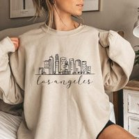 Los Angeles Sweatshirt, Skyline Lover Gift, West Coast California Sky Scraper | Etsy (US)