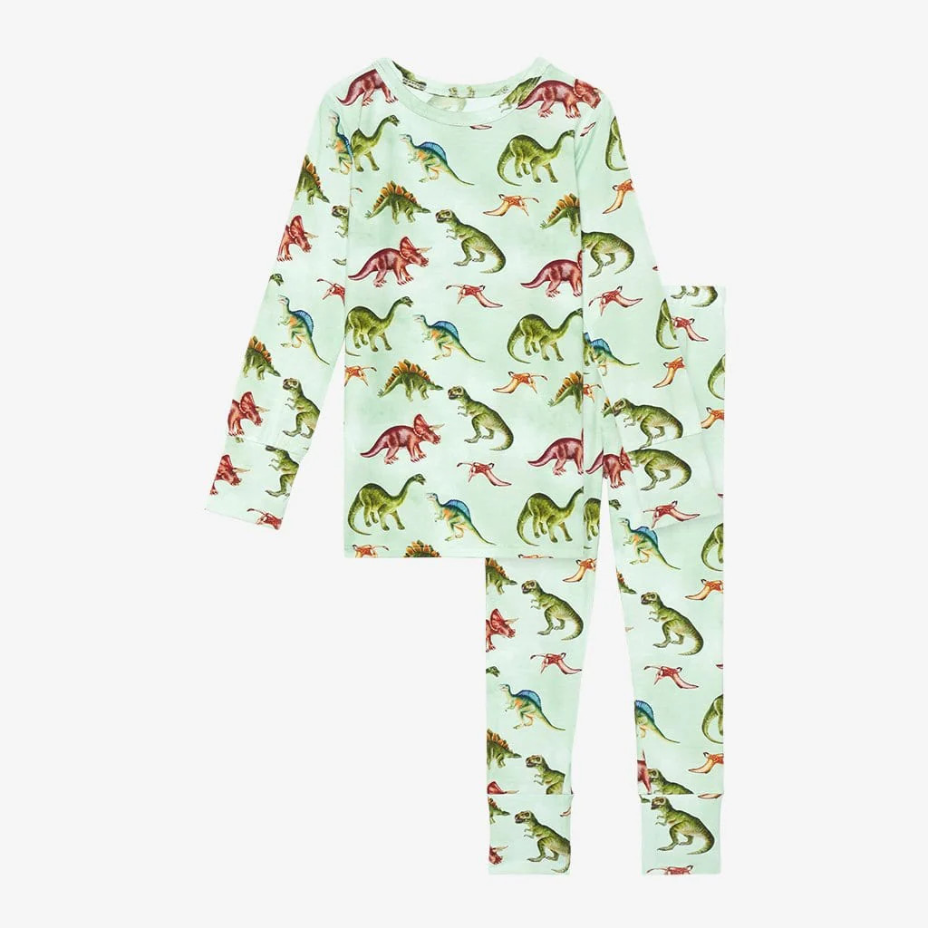 Dinosaur Green Toddler Boy Pajamas | Buddy | Posh Peanut