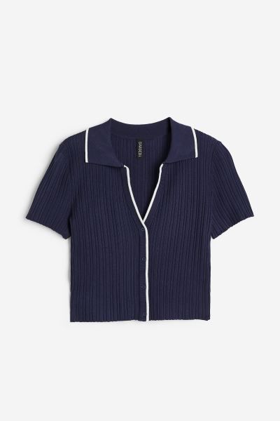 Rib-knit Top with Collar | H&M (US + CA)