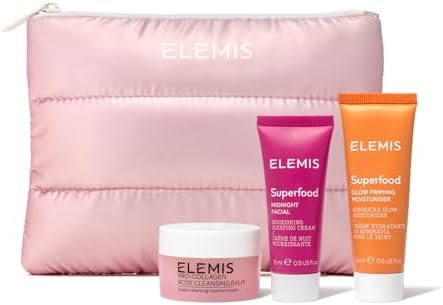 ELEMIS Way to Glow Exclusive Skincare Kit($70 Value) - Travel Set with Travel-Size Rose Cleansing... | Amazon (US)