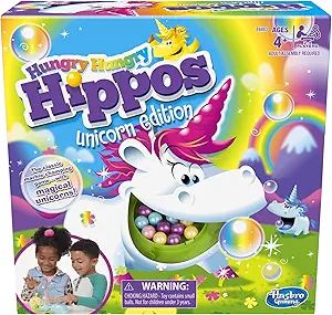 Hasbro Gaming Hungry Hippos Unicorn Edition Board/Pre-School Game for Kids Ages 4 and Up; for 2 t... | Amazon (US)