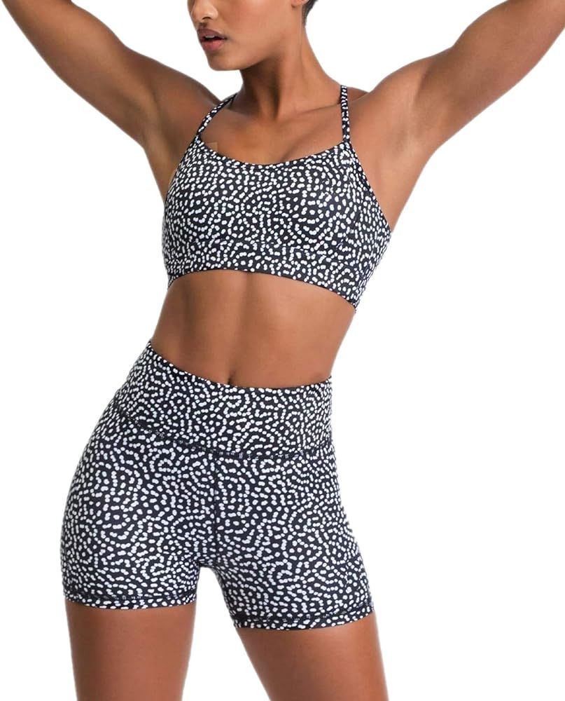 IWEMEK Women's Workout Sets 2 Piece Yoga Outfits High Waisted Yoga Leggings Shorts and Sports Bra... | Amazon (US)