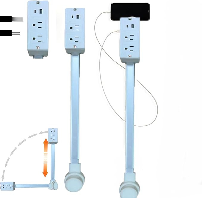 Power Socket Expander, Electrical Outlet Extender, Access Hard-to-Reach Outlets! Features USB-A, ... | Amazon (US)