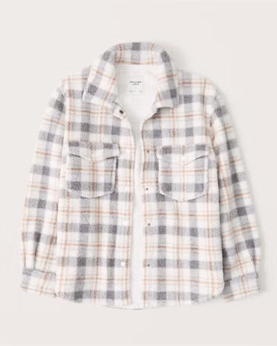 Women's Sherpa Shirt Jacket | Women's Fall Outfitting | Abercrombie.com | Abercrombie & Fitch (US)