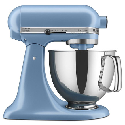 KitchenAid Artisan Series 5-quart tilt-head stand mixer in blue with stainless steel bowl