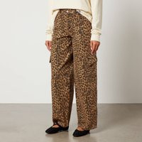 Damson Madder Dion Leopard-Print Cargo Wide-Leg Jeans - UK 8 | Coggles (Global)