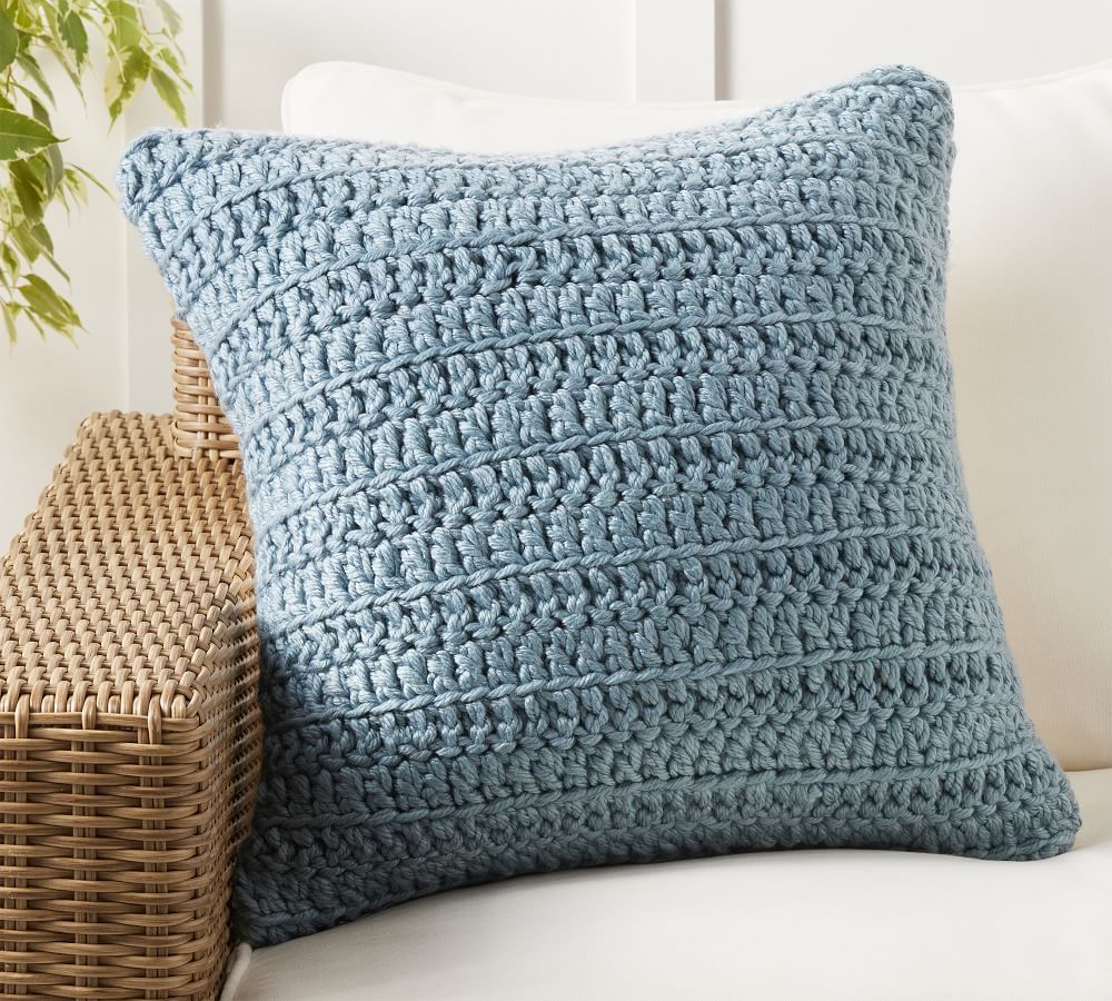 Darcy Textured Indoor/Outdoor Pillow | Pottery Barn (US)