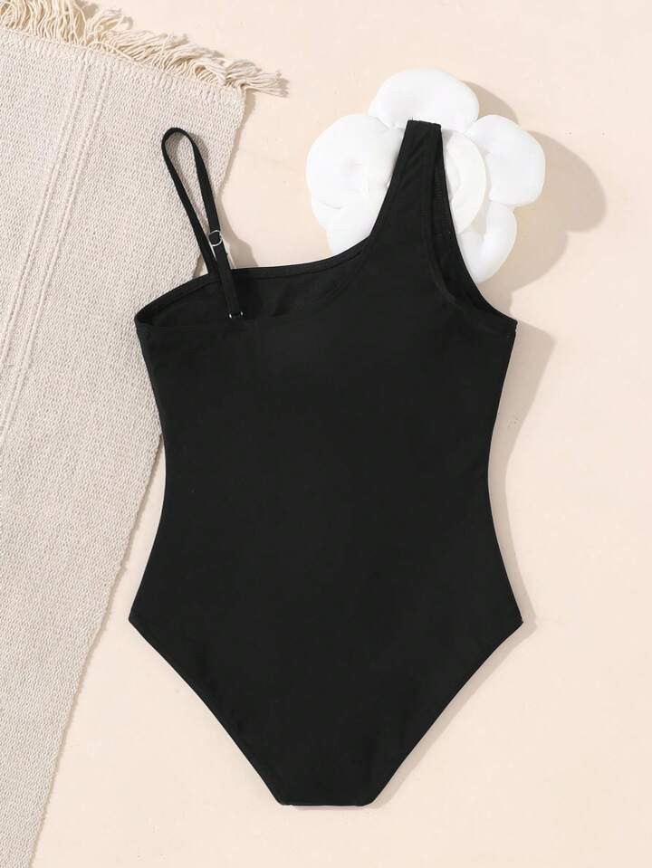 Emery Rose Kids Emery Rose Kids Young Girls' Fitted Casual Simple Comfortable One Piece Swimsuit ... | SHEIN