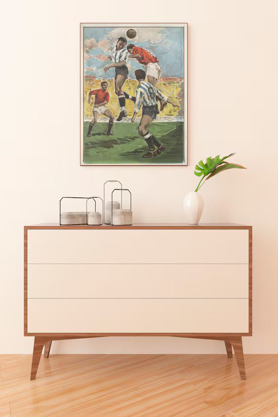 Vintage Soccer Poster, Futbol Art, Soccer Art Print, Sports Gift, Sports Decor, Soccer Print | Etsy (US)