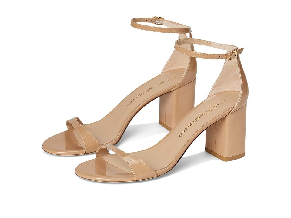 Stuart Weitzman Nudist Block 75 Women's Sandals Adobe : 7 M, Leather | Zappos