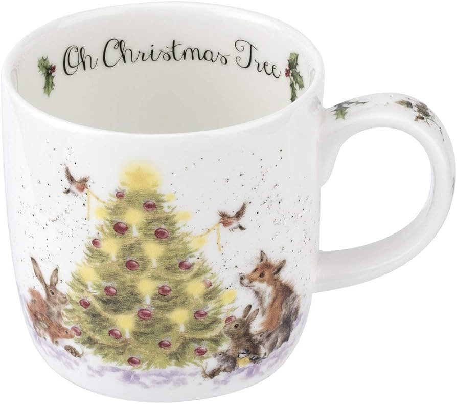Wrendale Bone China Portmeirion Designs Oh Christmas Tree 0.3L Christmas Mug | Amazon (UK)