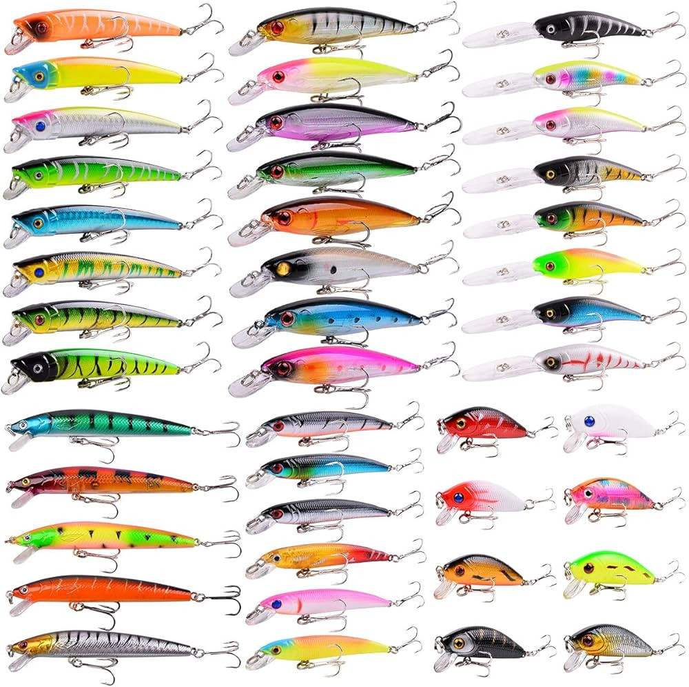 Aorace Fishing Lures Kit Mixed Including Minnow Popper Crank Baits with Hooks for Saltwater Fresh... | Amazon (US)