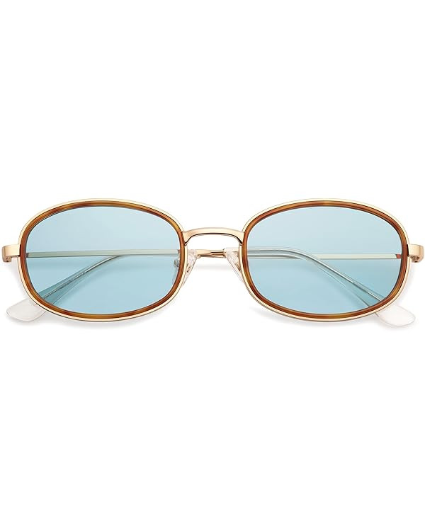 Appassal Retro Oval Sunglasses for Women Men Trendy Large Round Y2k Sunnies AP3681 | Amazon (US)