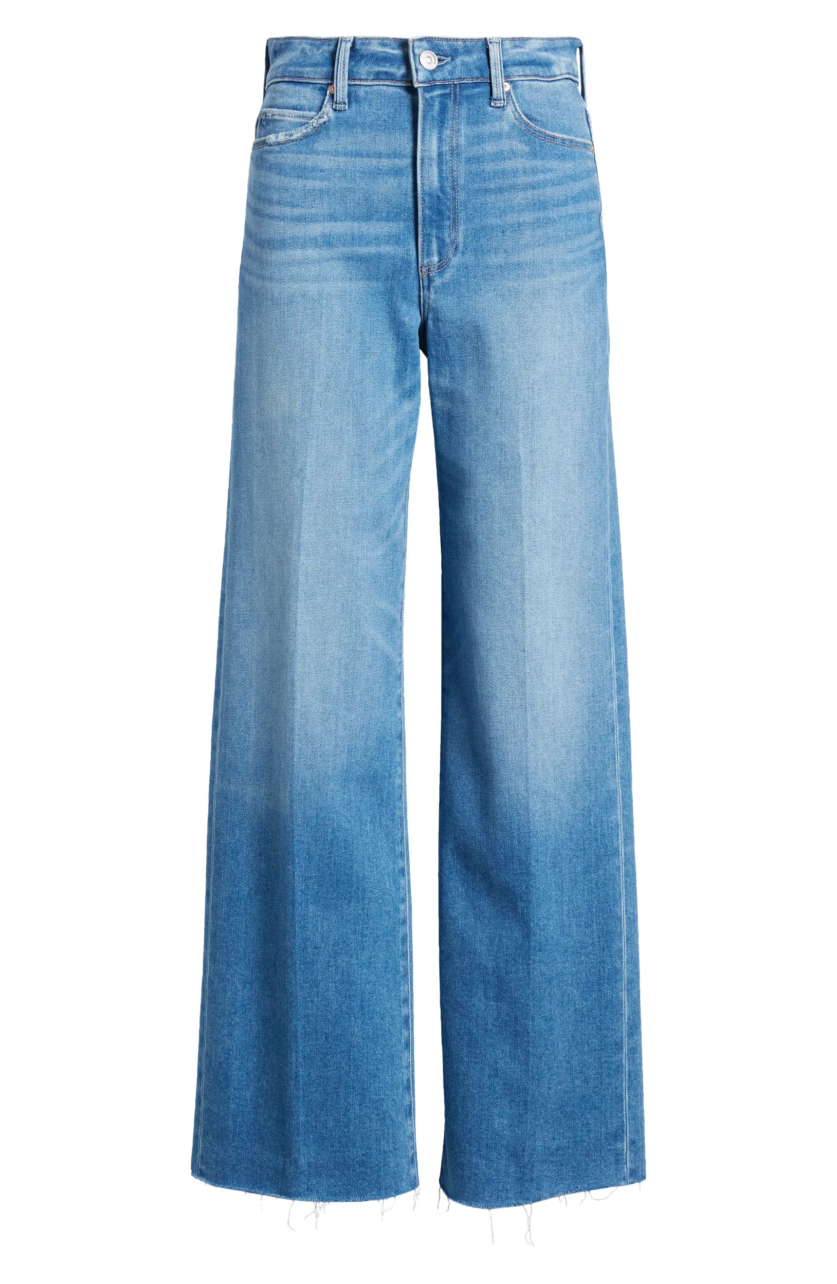 Anessa High Waist Raw Hem Wide Leg Jeans | Nordstrom