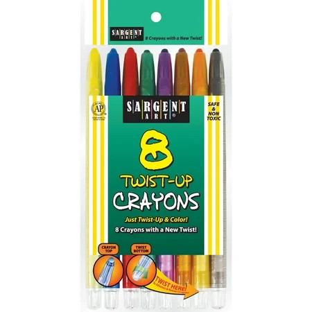 Sargent Art® Twist-Up Crayons, Assorted Colors, 8 Per Box, 12 Boxes | Walmart (US)