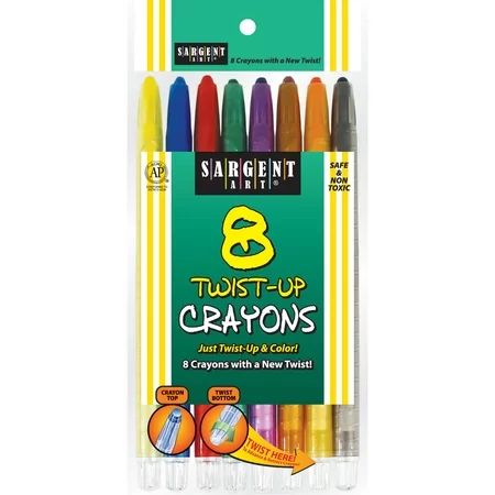 Sargent Art® Twist-Up Crayons, Assorted Colors, 8 Per Box, 12 Boxes | Walmart (US)