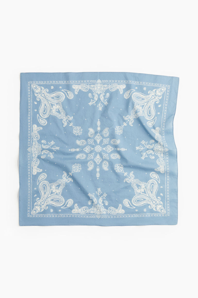 H & M - Patterned Neck Scarf - Blue | H&M (US + CA)