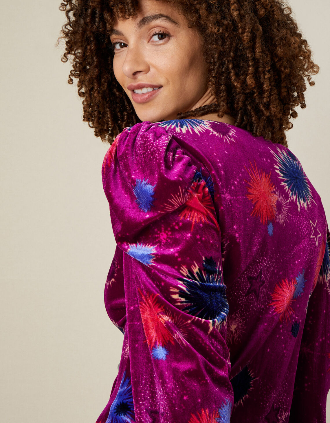 Saffron Starburst Velvet Top Pink | Monsoon (UK)