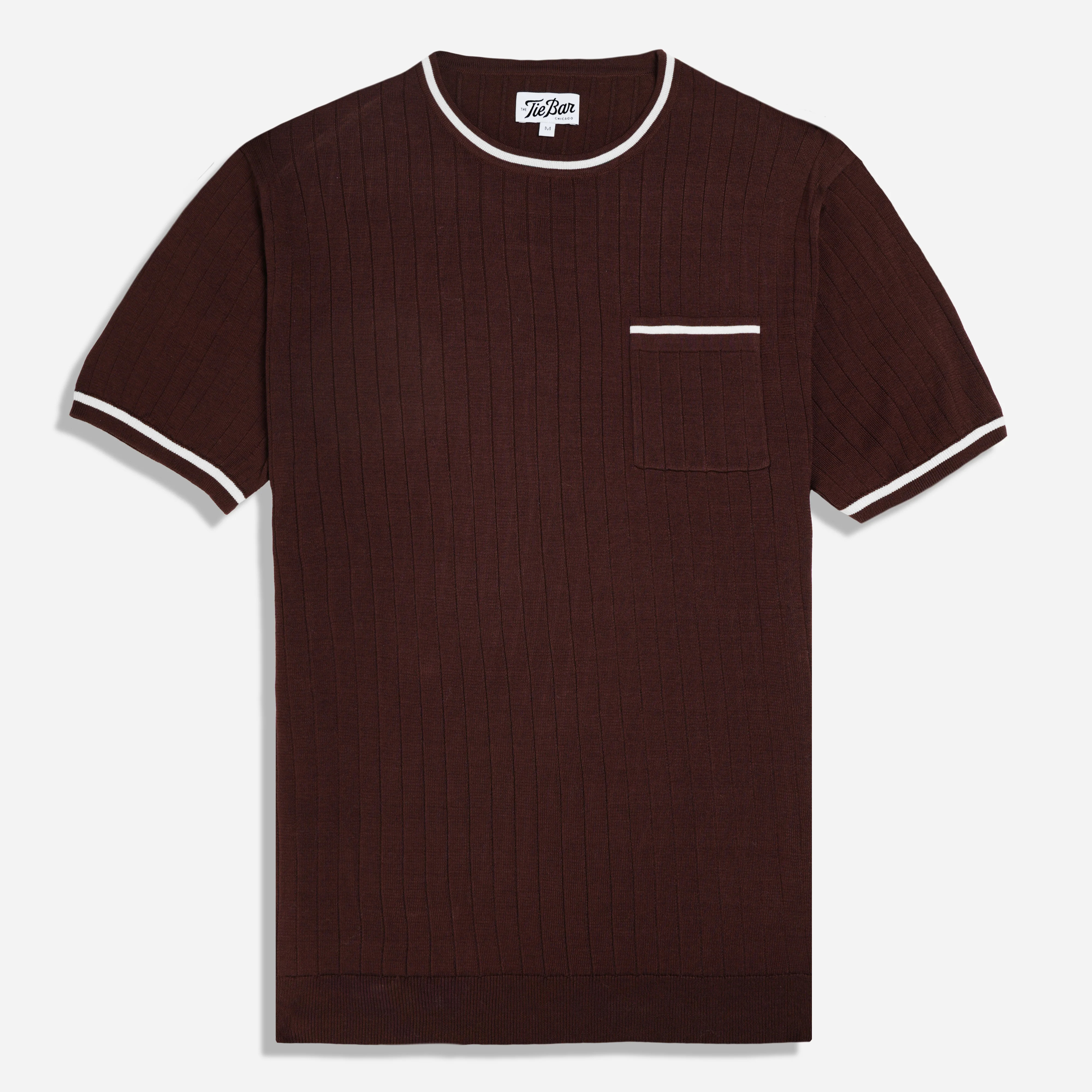 Ribbed Sweater Burgundy Tee | Cotton Polos | The Tie Bar | The Tie Bar