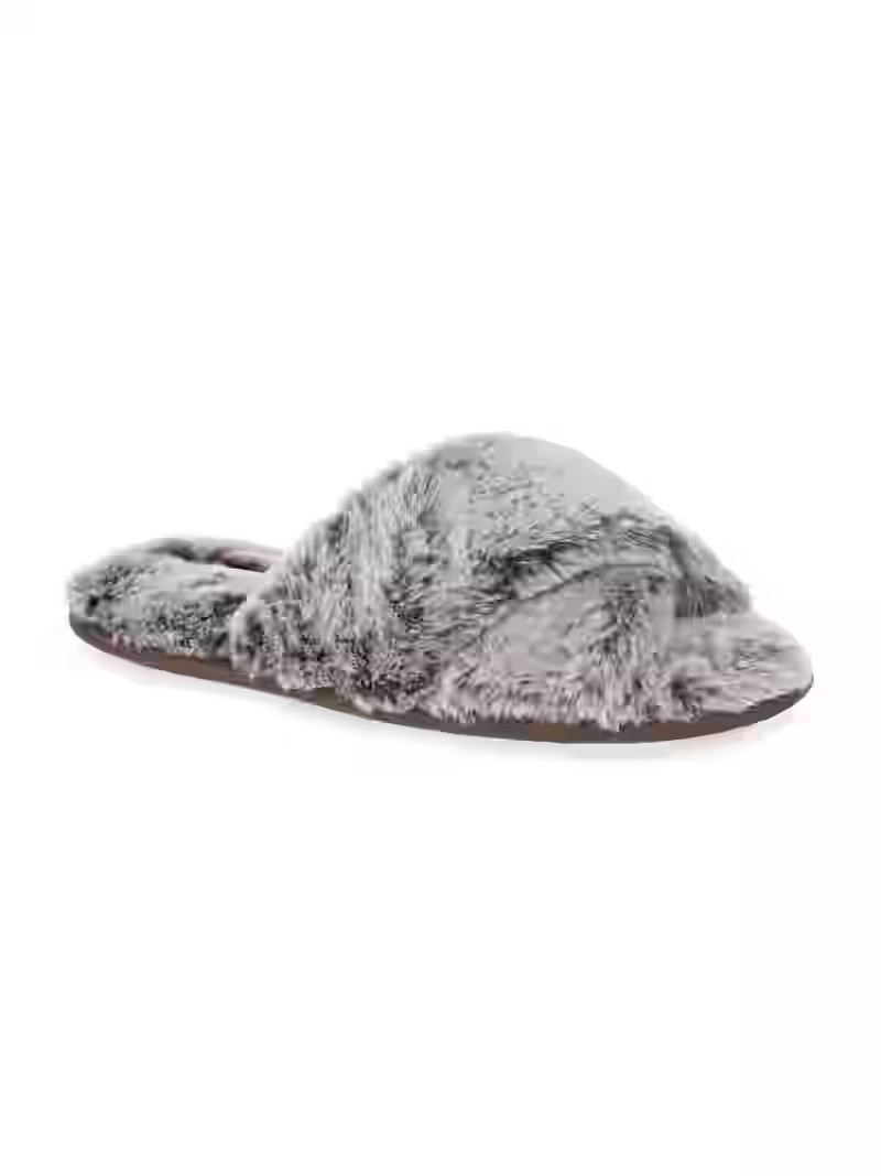 Joyspun Women's Faux Fur X-Band Slippers | Walmart (US)