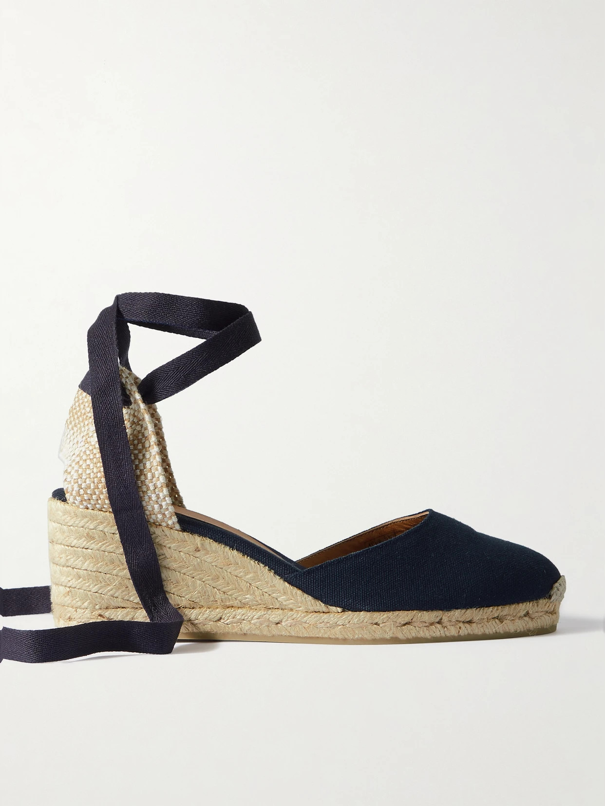 Castañer - Carina 60 Canvas Wedge Espadrilles - Blue | NET-A-PORTER (US)