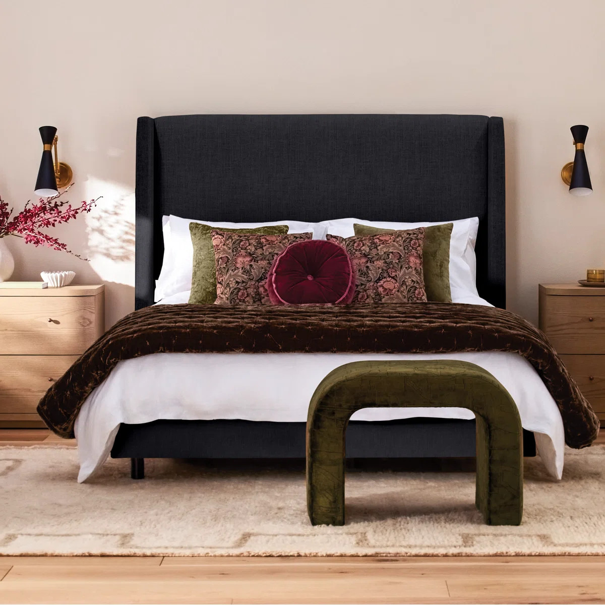 Hanson Upholstered Wingback Bed | Wayfair North America