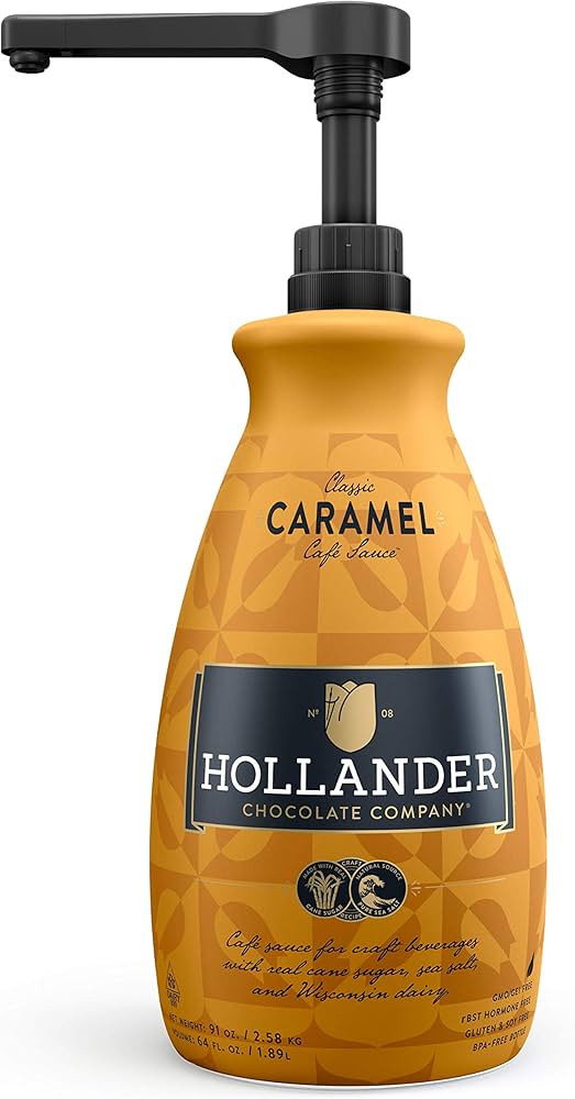 Classic Caramel Café Sauce by Hollander Chocolate Co. | For Caramel Lattes & Deserts | Perfect f... | Amazon (US)