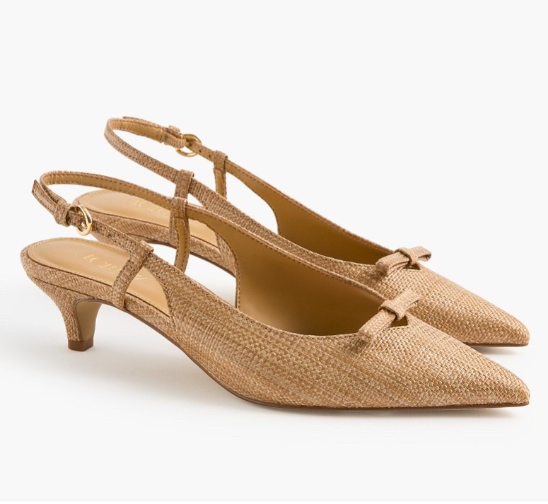Raffia woven slingback heels 

#LTKSeasonal #LTKSaleAlert