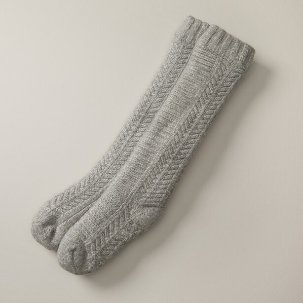 Chevron Reading Socks Heather Grey | Indigo (CA)