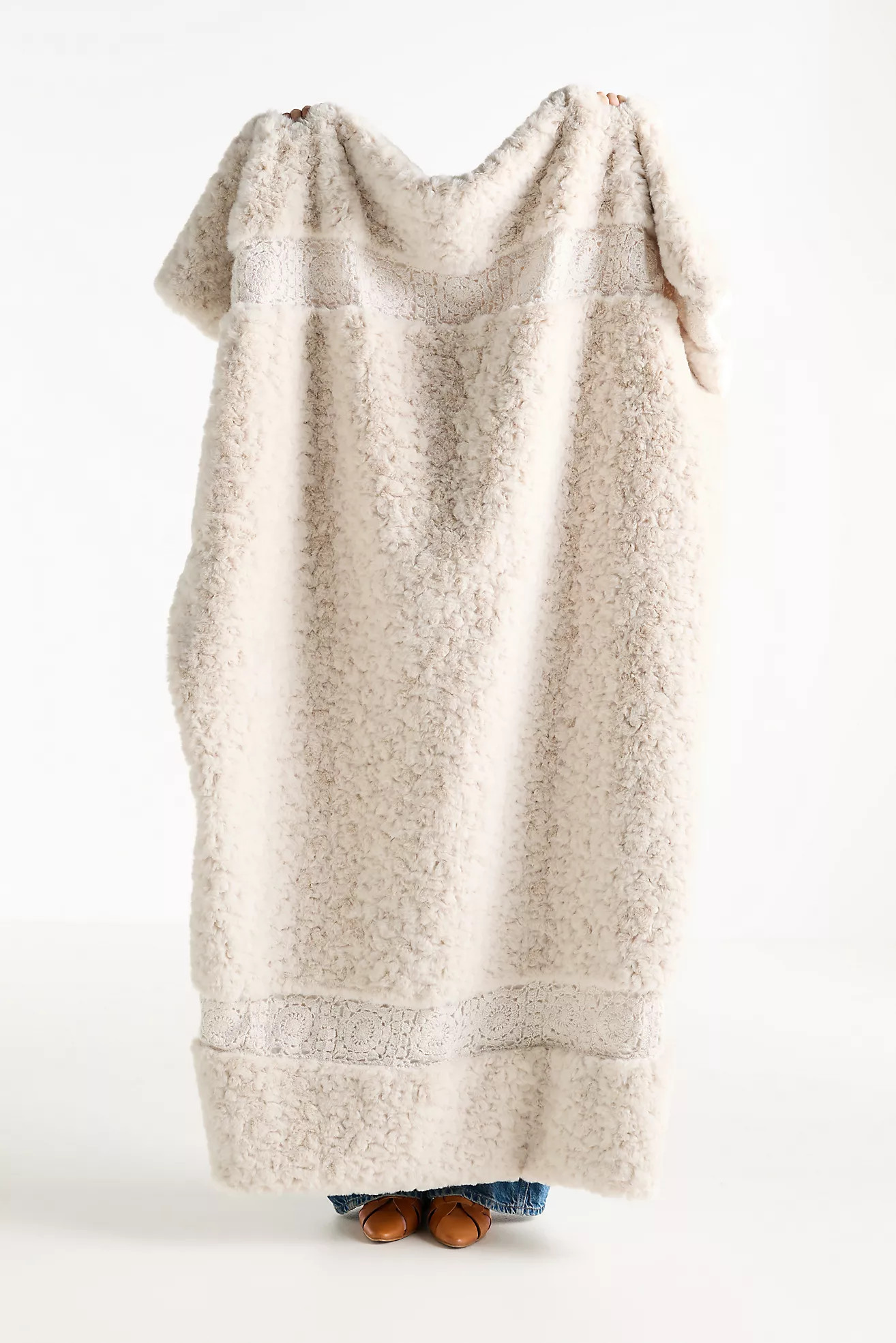 Margaux Crochet Faux Fur Throw Blanket | Anthropologie (US)