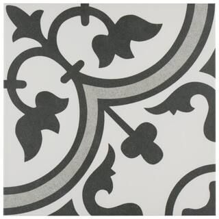 Merola Tile Arte Grey Encaustic 9-3/4 in. x 9-3/4 in. Porcelain Floor and Wall Tile (11.11 sq. ft... | The Home Depot