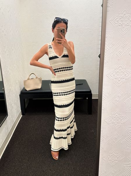So bummed this crochet maxi dress only comes in S , M, L !  

Trying the small and it was too big on me all around with the armholes very low on me. 

Would look so cute on someone who fits a Small better - just the low armholes wouldn’t be a big issue if you plan to use this as a beach or pool cover up 

Considering getting this altered for vacations if I can’t find a more petite friendly version 

Also linked a semi similar higher end dress by Ramy Brook that is 25% off now for their friends and family sale 

#LTKtravel #LTKSeasonal #LTKswim