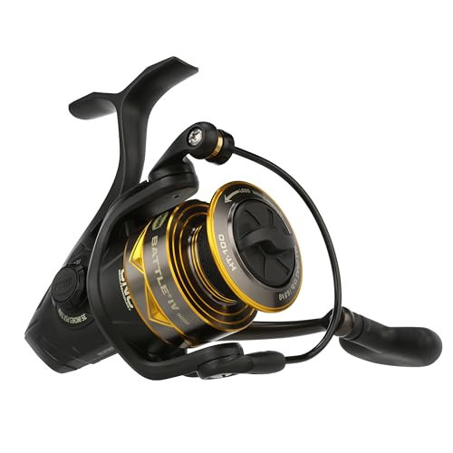 Penn Battle IV Size 3000 Spinning Fishing Reel, Full Metal Body and Sideplate, CNC Gear Technology, Hydro Armor Seals Critical Area from Water Intrusion, HT-100 Drag System | Amazon (US)