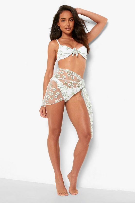 Embroidered Beach Sarong | Boohoo.com (US & CA)