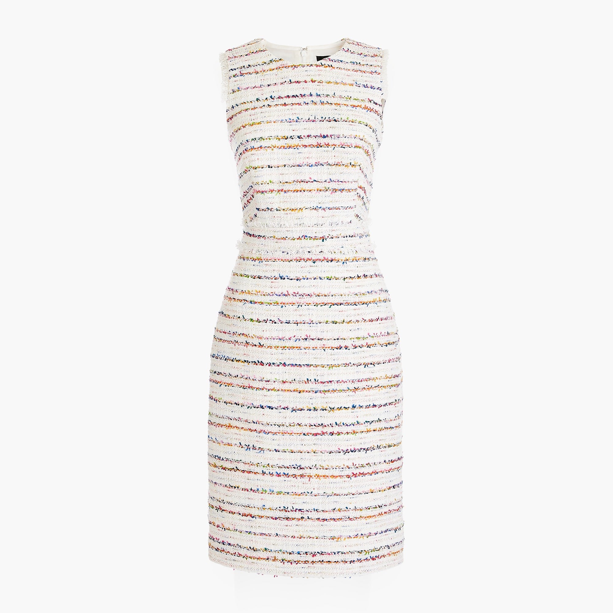 Sheath dress in white multicolor tweed | J. Crew US