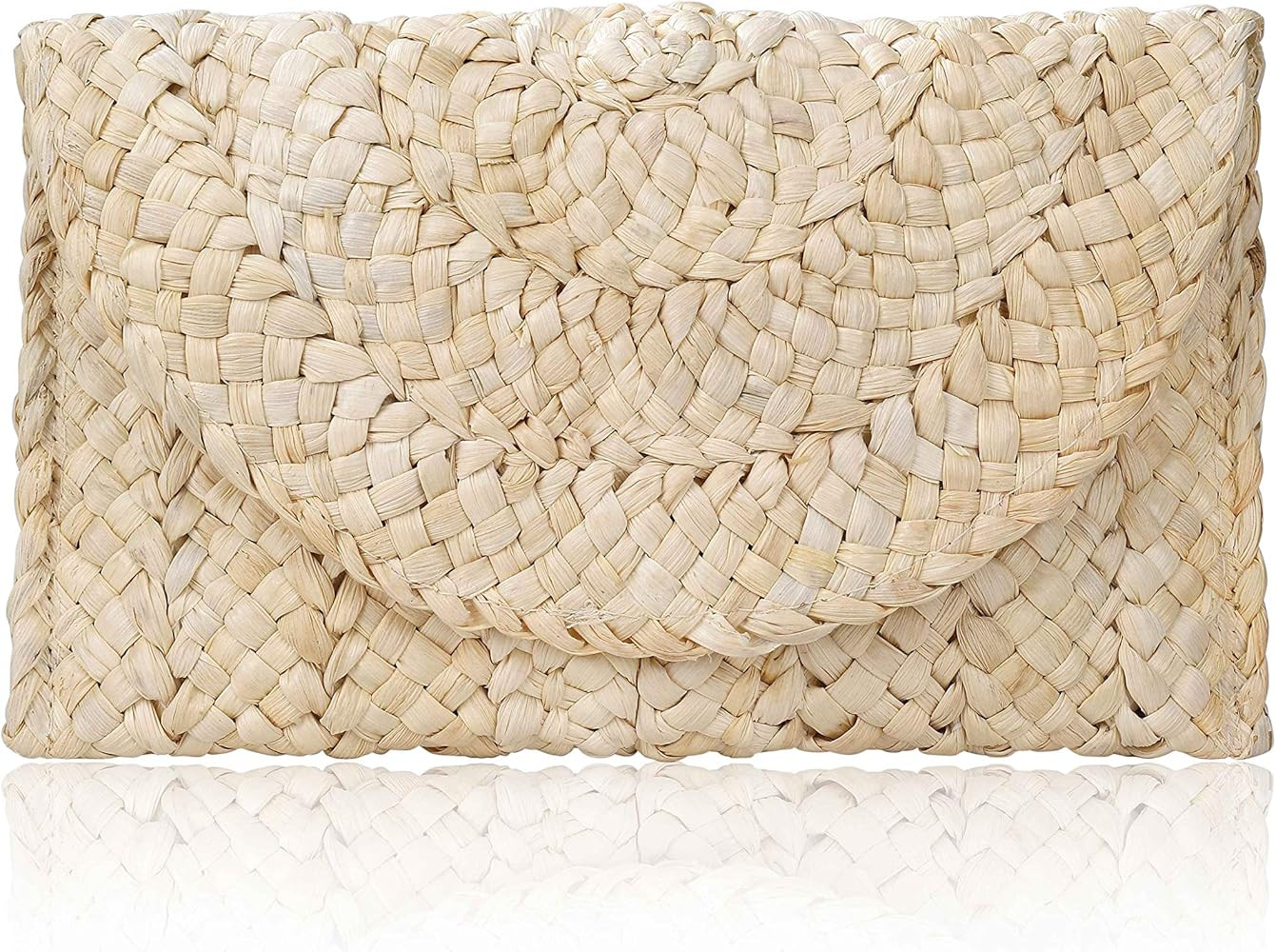 ISIYINER Stroh Clutch Handtasche, Damen Kupplung Geldbörse Umschlag Tasche Flache Korbtasche Som... | Amazon (DE)