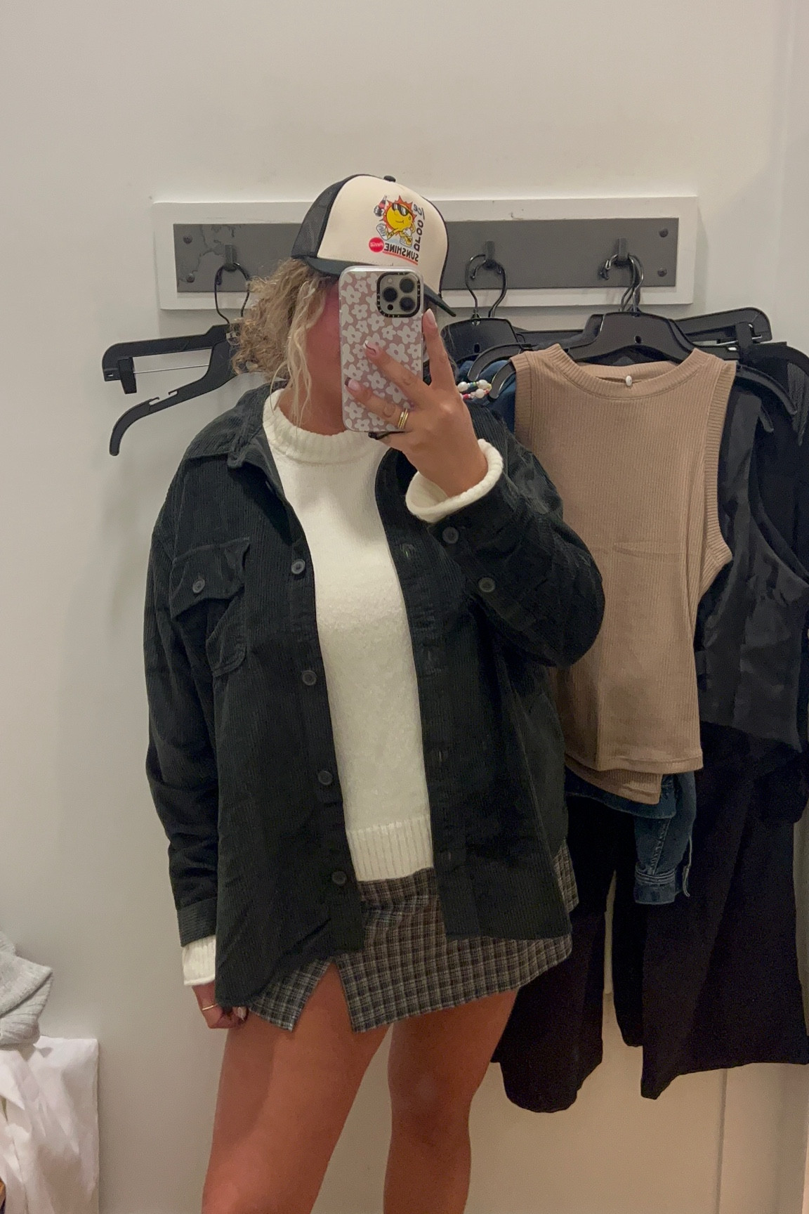 American eagle fall skort and sweater outfit, casual and comfortable holiday look, thanksgiving outfit idea from American eagle, plaid skort and white sweater outfit idea 

#LTKSale #LTKfindsunder50